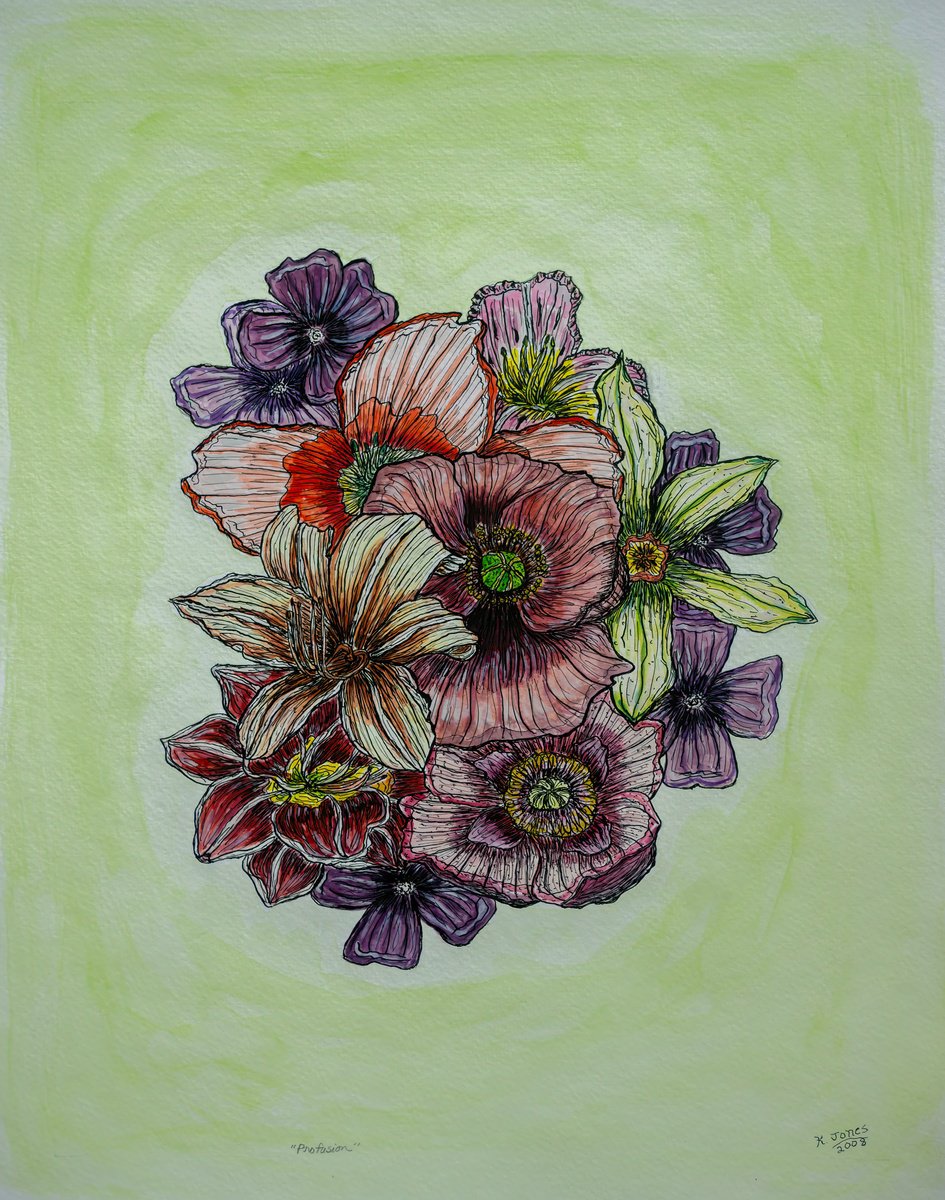 Photorealistic Watercolour , Profusion By Kim Jones Miller, 11 X 15, Artwork For Sale On Artfinder