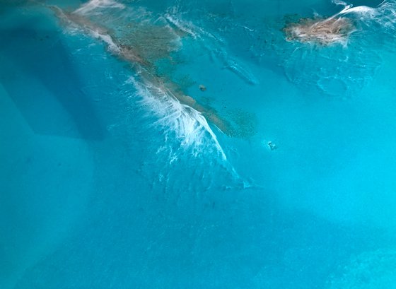 White Sand Beach - Aerial Ocean Painting