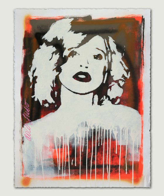 Atomic Orange - (56x74cm) - Blond Girl - Spray paint