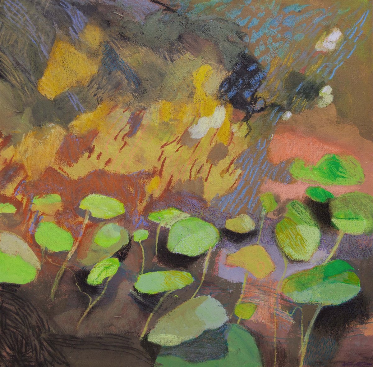 Expressive Landscape Acrylic Painting By Kimberley Day, 23 X 23", Kingswear Path, Original Artwork