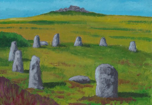 Tregaseal stone circle and Carn Kenidjack by Tim Treagust
