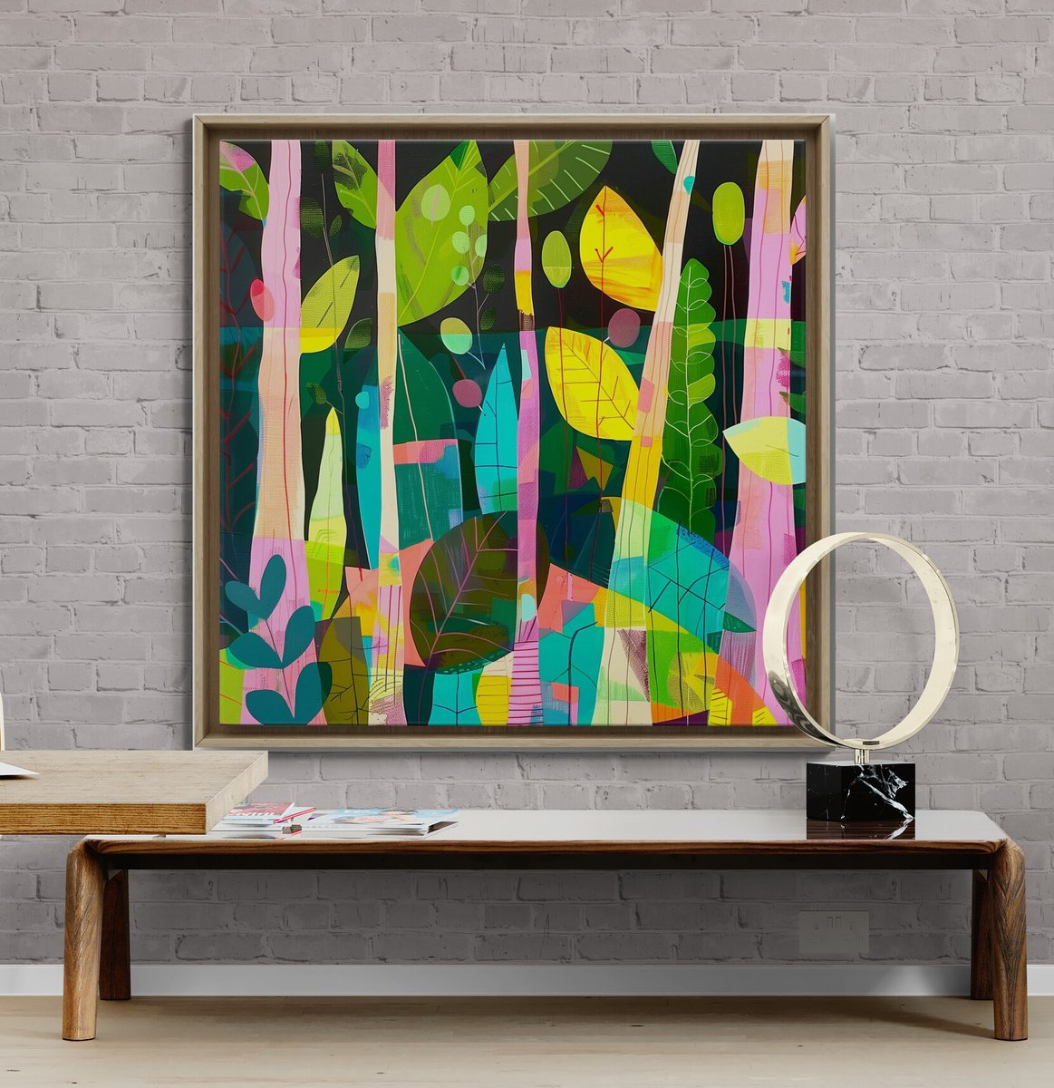 Abstract Acrylic Painting By V+V Kniazievi, 39 X 39", Autumn Warmth #2, Original Artwork