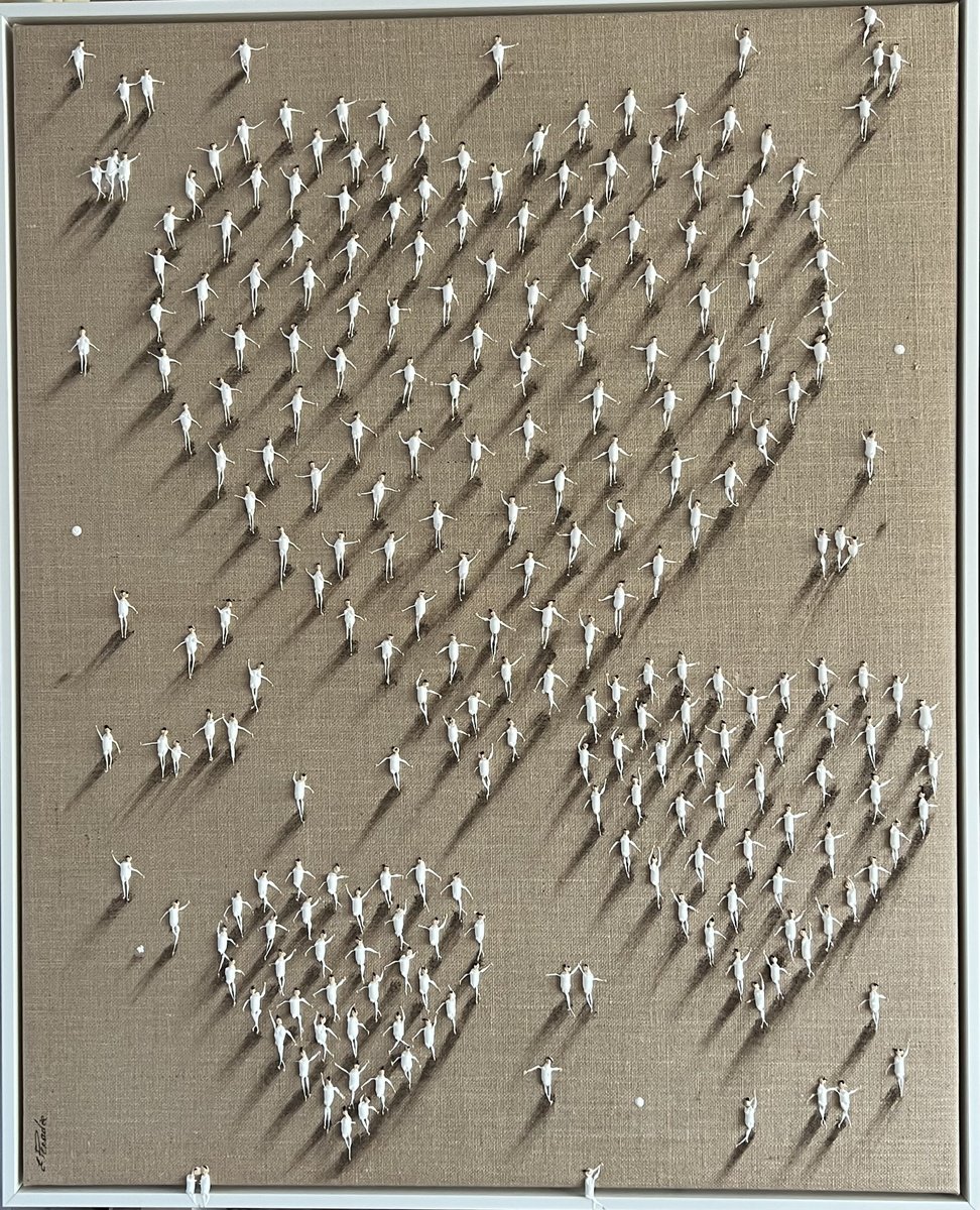 Abstract Portrait Acrylic Painting By Eka Peradze, 33 X 41, Freedom Heart Eka Peradze, Original Artwork