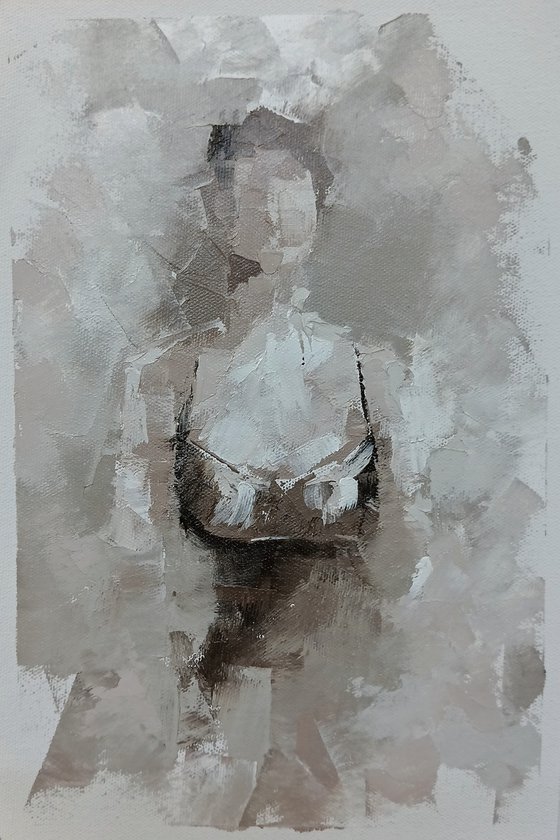 Nameless lady 3. Figurative art on canvas