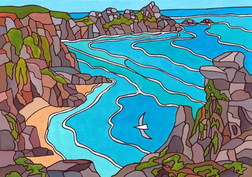 "Porthcurno and The Logan Rock" by Tim Treagust
