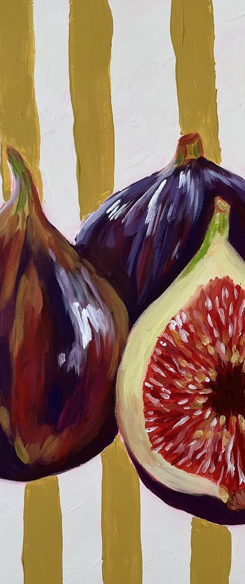 Vintage Striped Figs by Dal Kaur
