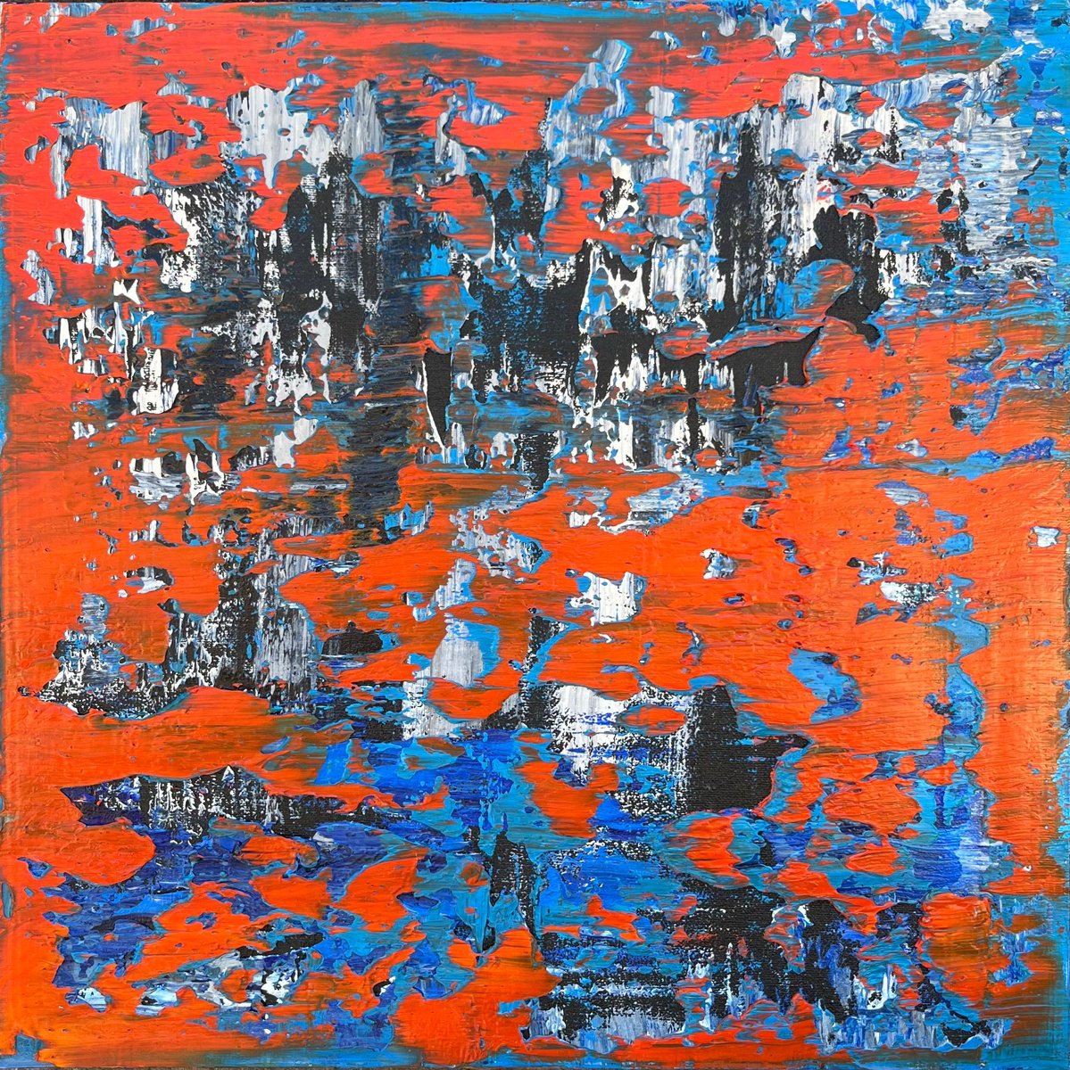 Abstract Oil Painting By Svitlana Andriichenko, 18 X 18", Red Rooster, Original Artwork