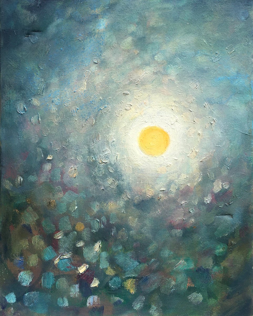 Impressionistic Landscape Oil Painting By Guy Pickford, 11 X 14, Burning Through, Original Artwork