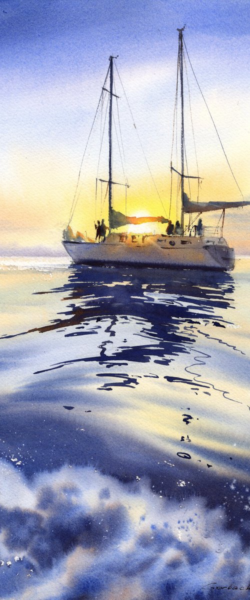 Where the Yacht Meets the Sky #2 by Eugenia Gorbacheva