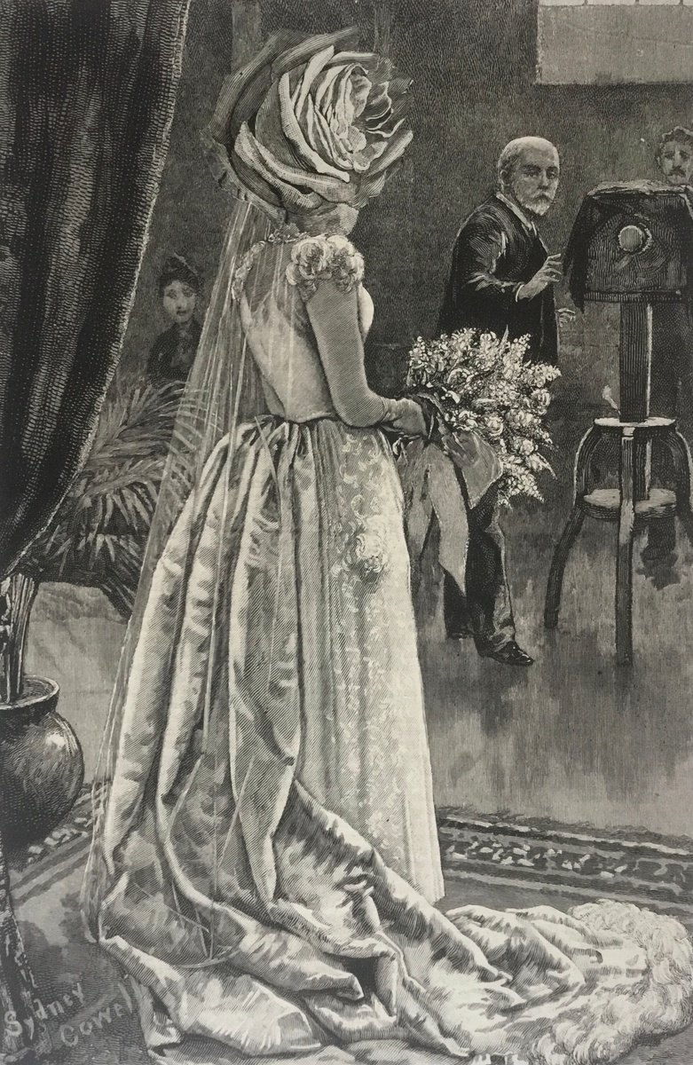 Surrealistic Portrait Collage By Tudor Evans, 6 X 9", The Bride, Original Artwork