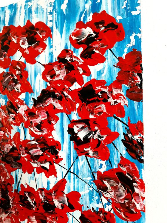 Poppies On Blue 2