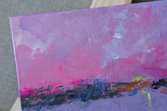 Series “Seas and Oceans”. Lilac Lake. Pink Sky