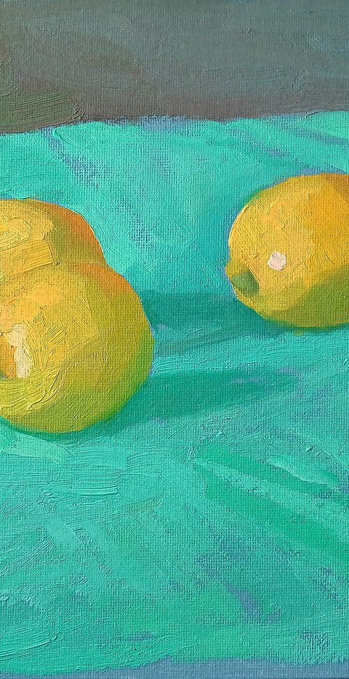 Lemons on a Mint Background. by Vasyl Koval