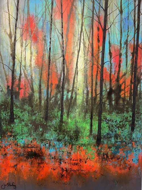 Painting No. 1 of 'Abstract Forest Collection', Series I by Jo Starkey