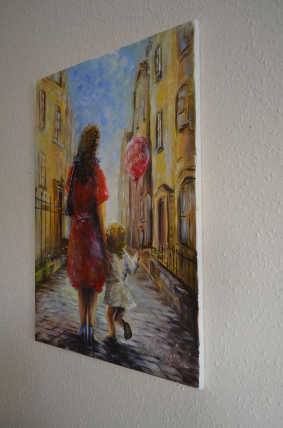Original oil painting@ '' TWO OF US''