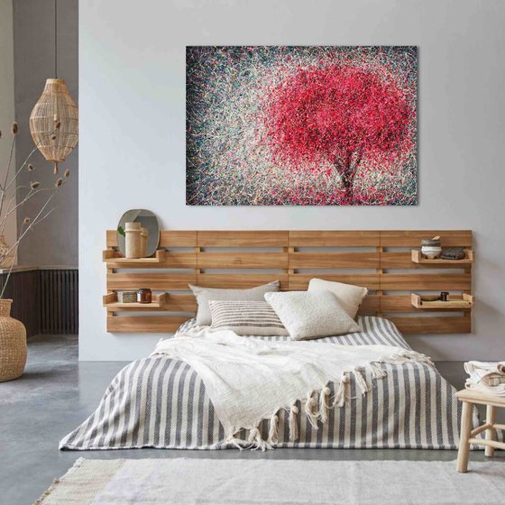 Sakura Flowers blooming Pink tree Love painting Cherry Blossom Pink dream For lovers