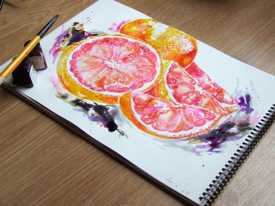 Grapefruits / Watercolor