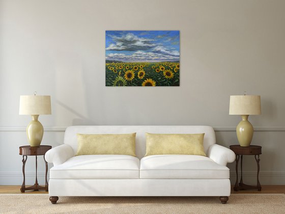 Sunflower Field - original landscape painting