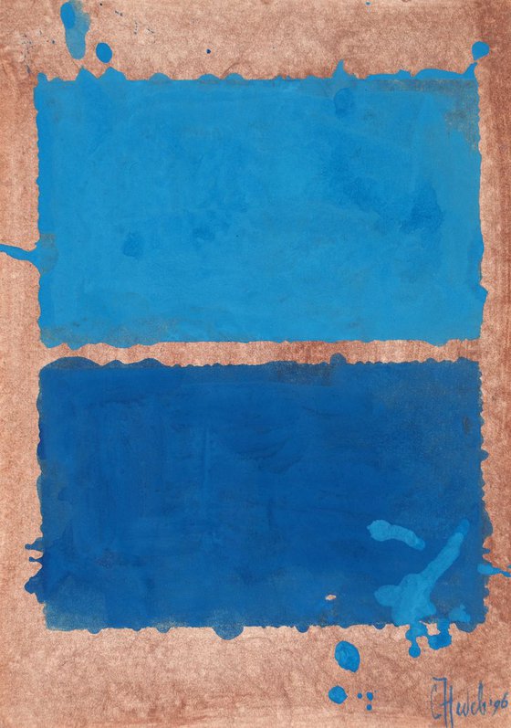 Composition with Two Blue Rectangles