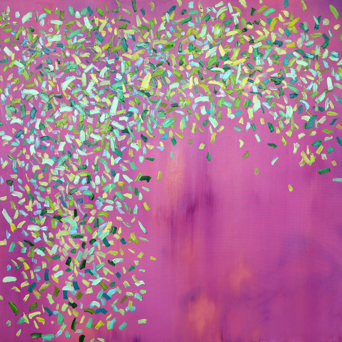 Organic Abstract Oil Painting By Dominic Virtosu, 39 X 39, Light Of Spring, Original Artwork