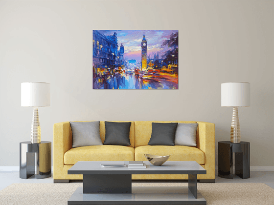 When London Glows After Rain