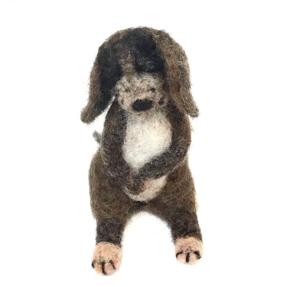 Bifidus dog, felted wool dog