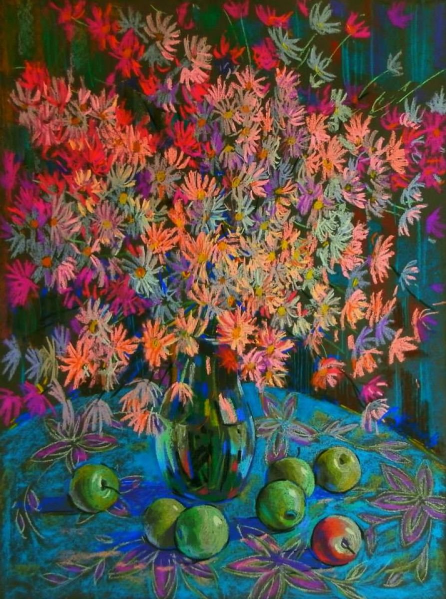 apples and flowers by Sergey Kachin