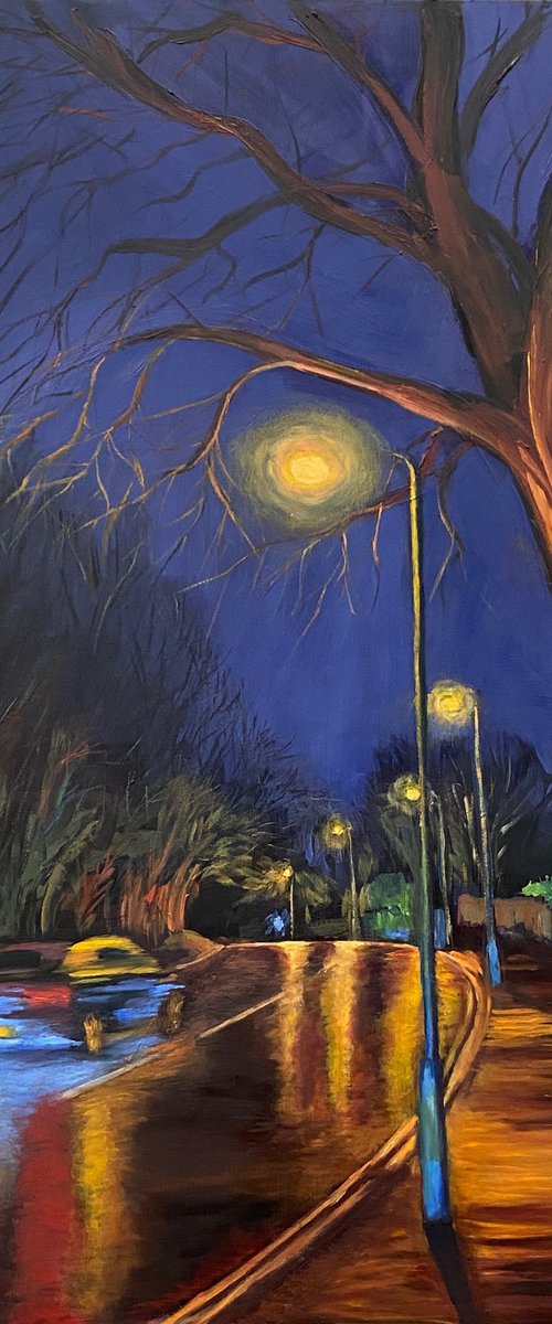Winter Night on Wise Lane (II) by Diana Sandetskaya