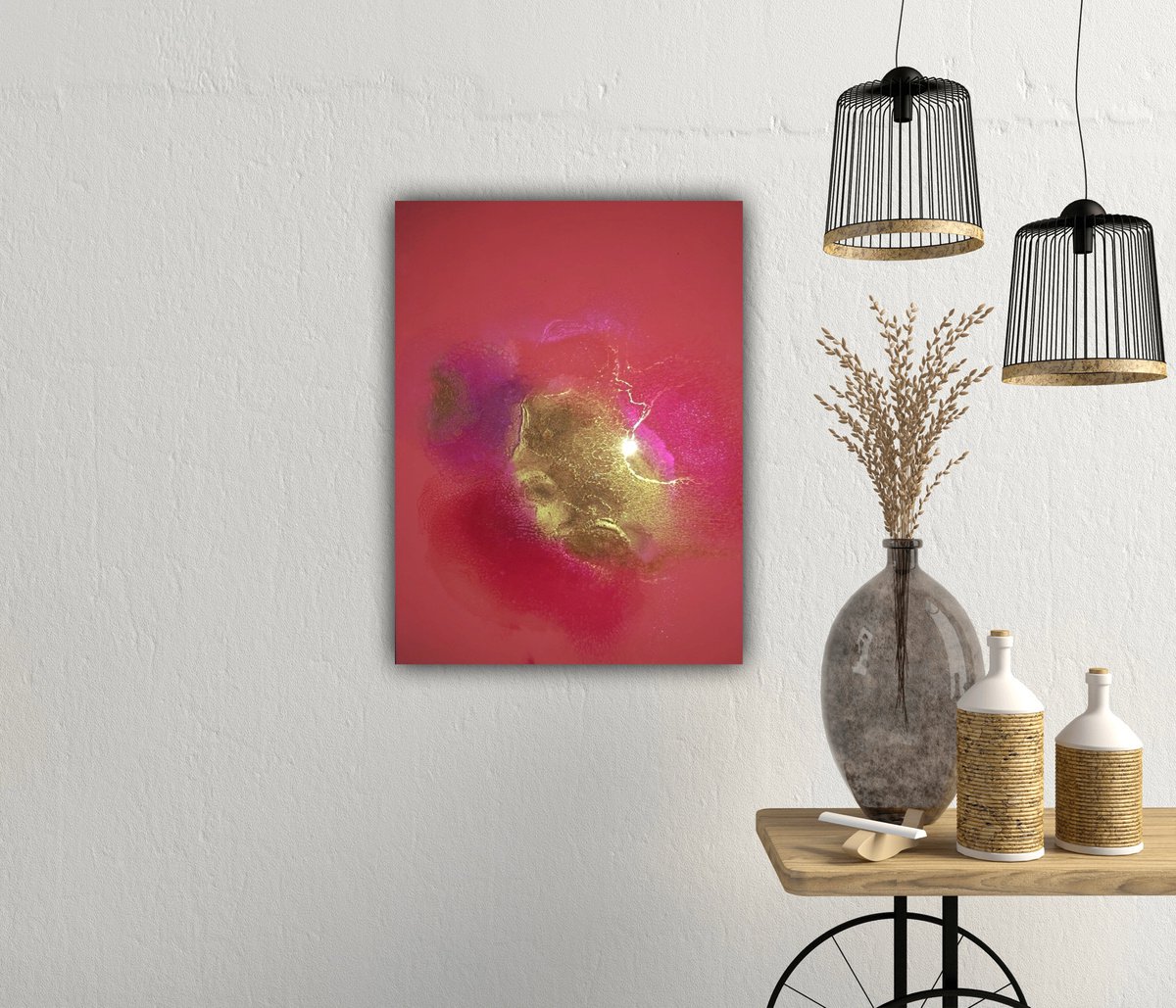 Organic Abstract Painting By Ana Hefco, 18 X 24, Coral Dreams Orange Abstract, Original Artwork