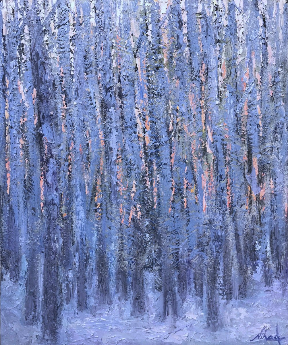 Impressionistic Landscape Oil Painting By Nihad Aghazada, 21 X 25", "Sunrise", Original Artwork