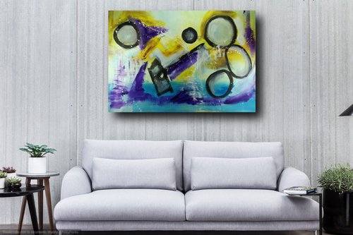 large paintings for living room/extra large painting/abstract Wall Art/original painting/painting on canvas 120x80-title-c349 by Sauro Bos