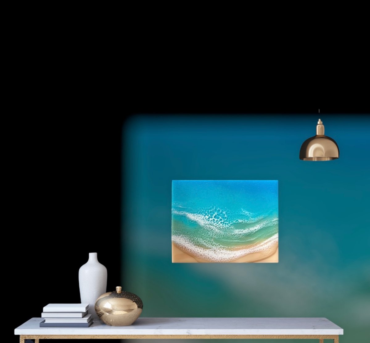 Calm Waters White Sand Beach Ocean Painting by Ana Hefco