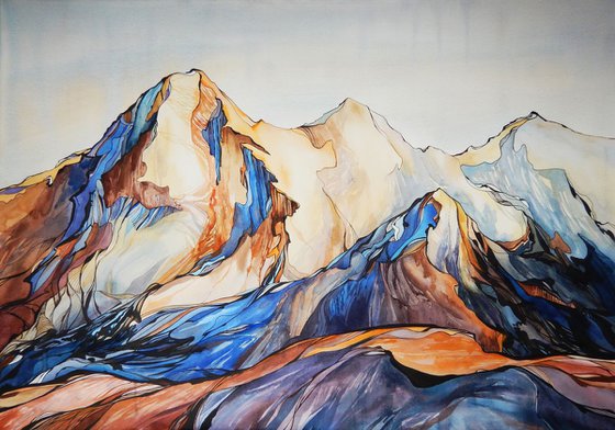 Mountain Eiger. Alps. Commission for Dawn