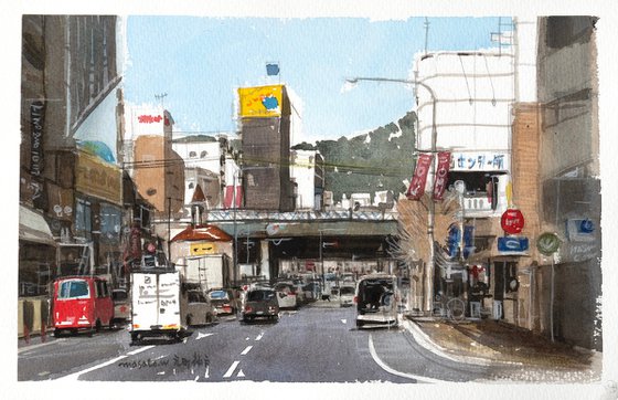 Motomachi Street Kobe - 30x20cm Sketch