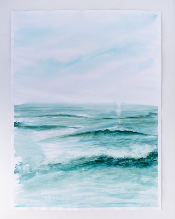 "Ocean Diary from August 27th, 2019" watercolor painting