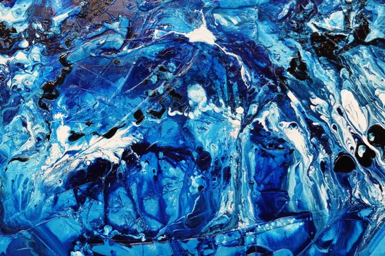 Aquafied 200cm x 120cm Blue Textured Abstract Art