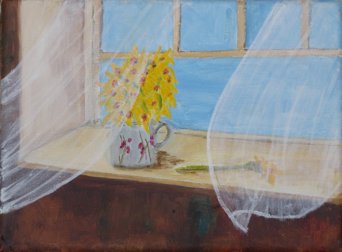 Impressionistic Botanical Oil Painting By Maddalena Pacini, 8 X 6", Summer Breeze, Original Artwork