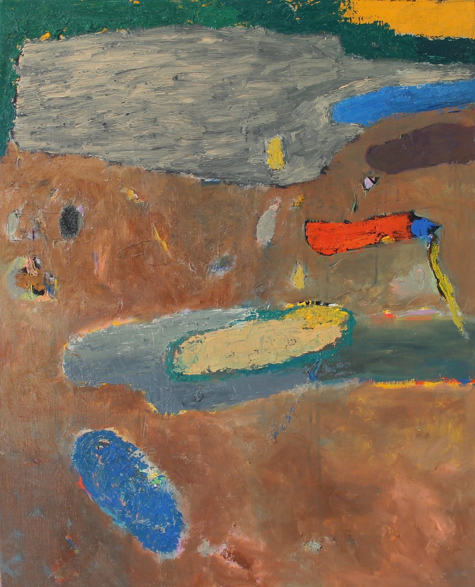 Abstract Oil Painting By Sergiy Dekalyuk, 26 X 31", 5 Elements, Original Artwork