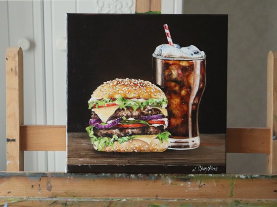 Burger Painting Realistic Art