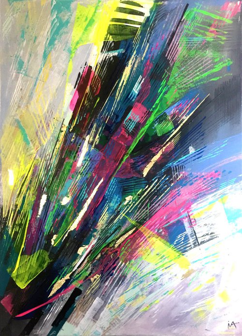 'Windy Thoughts' Original Abstract Painting by Ina Prodanova