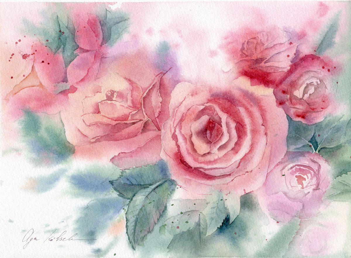 Red Rose Wedding Bouquet by Olga Koelsch