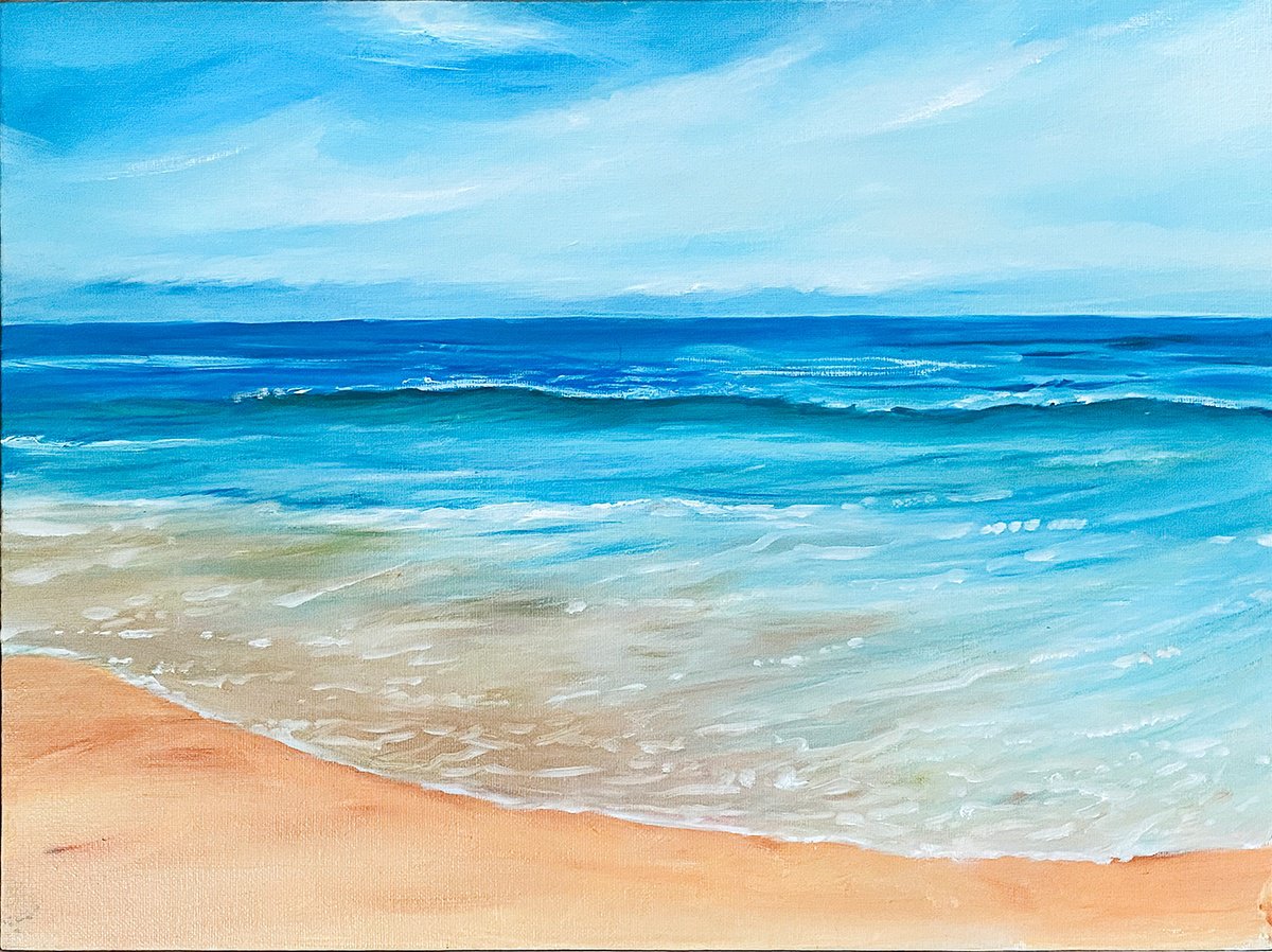 Photorealistic Landscape Oil Painting By Arti Chauhan, 18 X 14, Scattered Light, Original Artwork