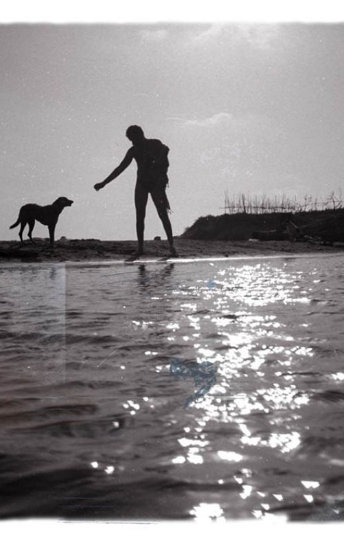 Man and dog silhouette by Louise O'Gorman