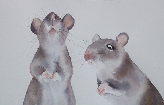 Mouse painting “Twice as Nice”