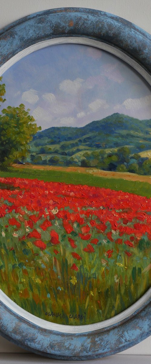 Poppy fields in Tuscany by Claudio Ciardi