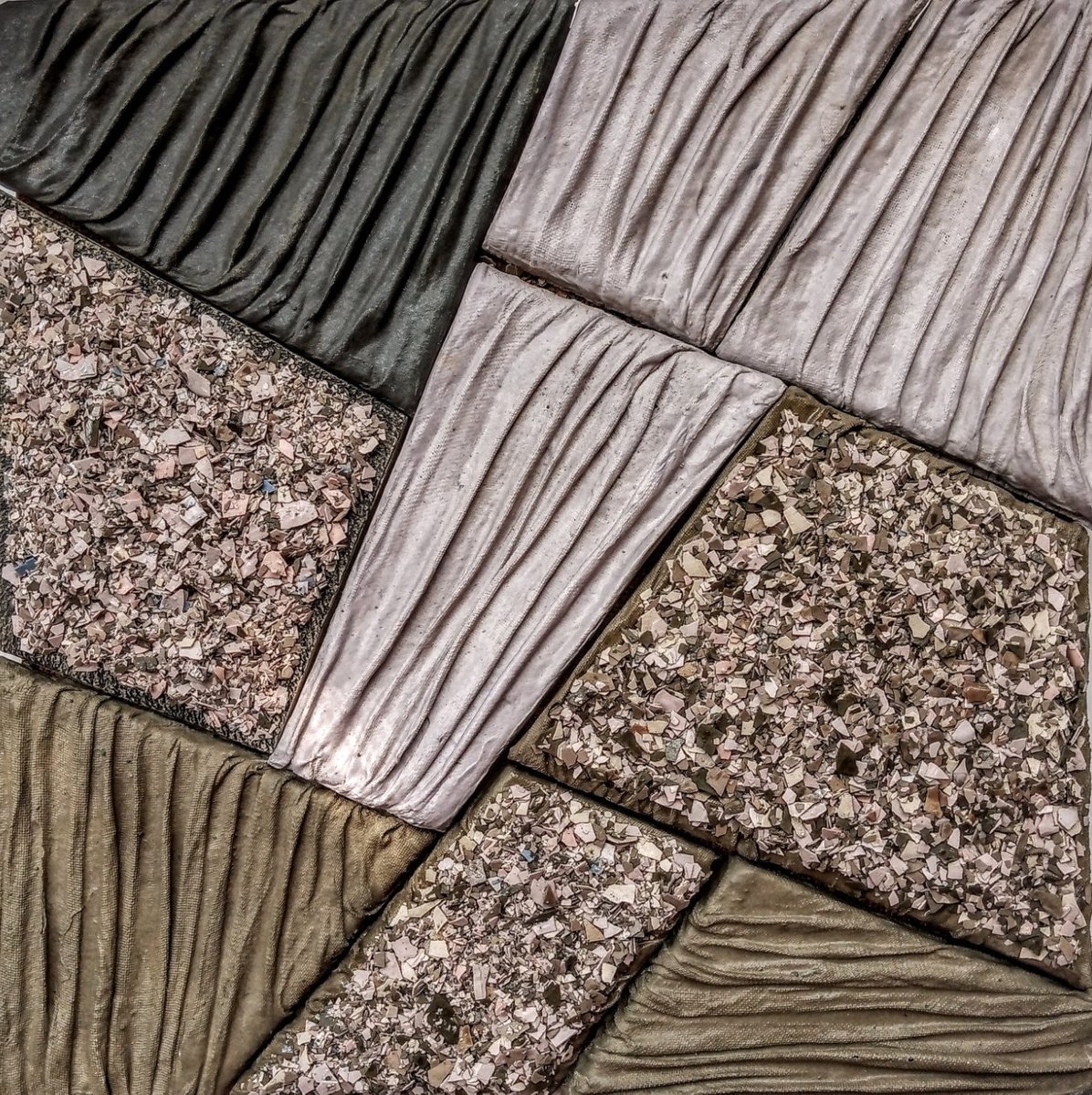 Geometric Abstract Relief By Rossitza Trendafilova, 13 X 13", "Fields Iii", Original Artwork