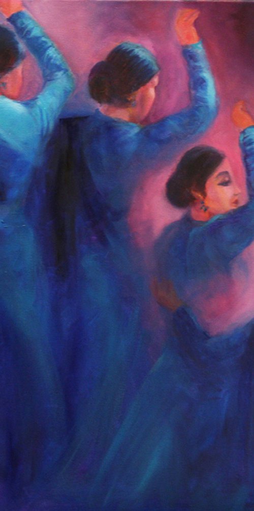 Indian Kathak Gopis Dancing by Asha Shenoy