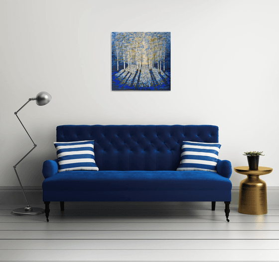 Gold and Blue Forest Light