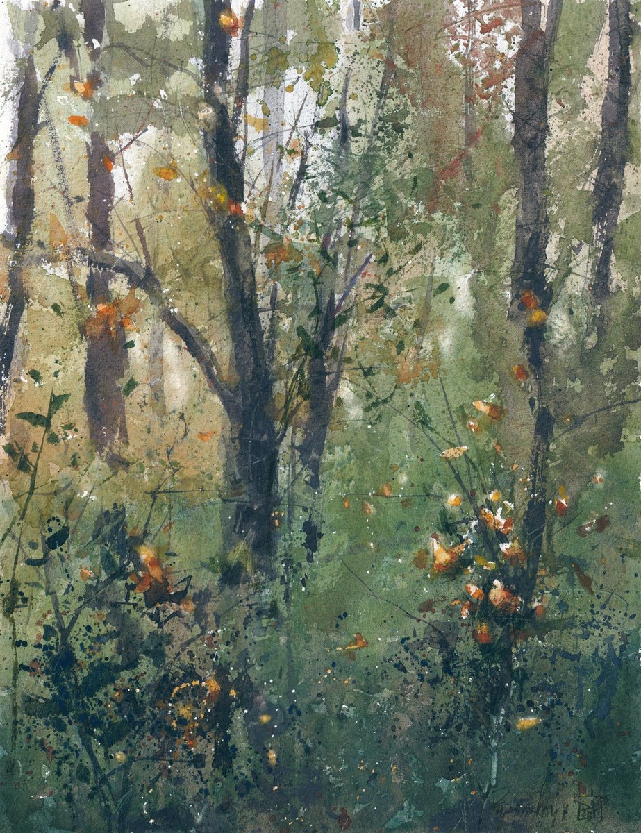 Impressionistic Watercolour , Captured Breath Of Autumn Evening By Yurii Prysiazhnyi, 10 X 13, Artwork For Sale On Artfinder