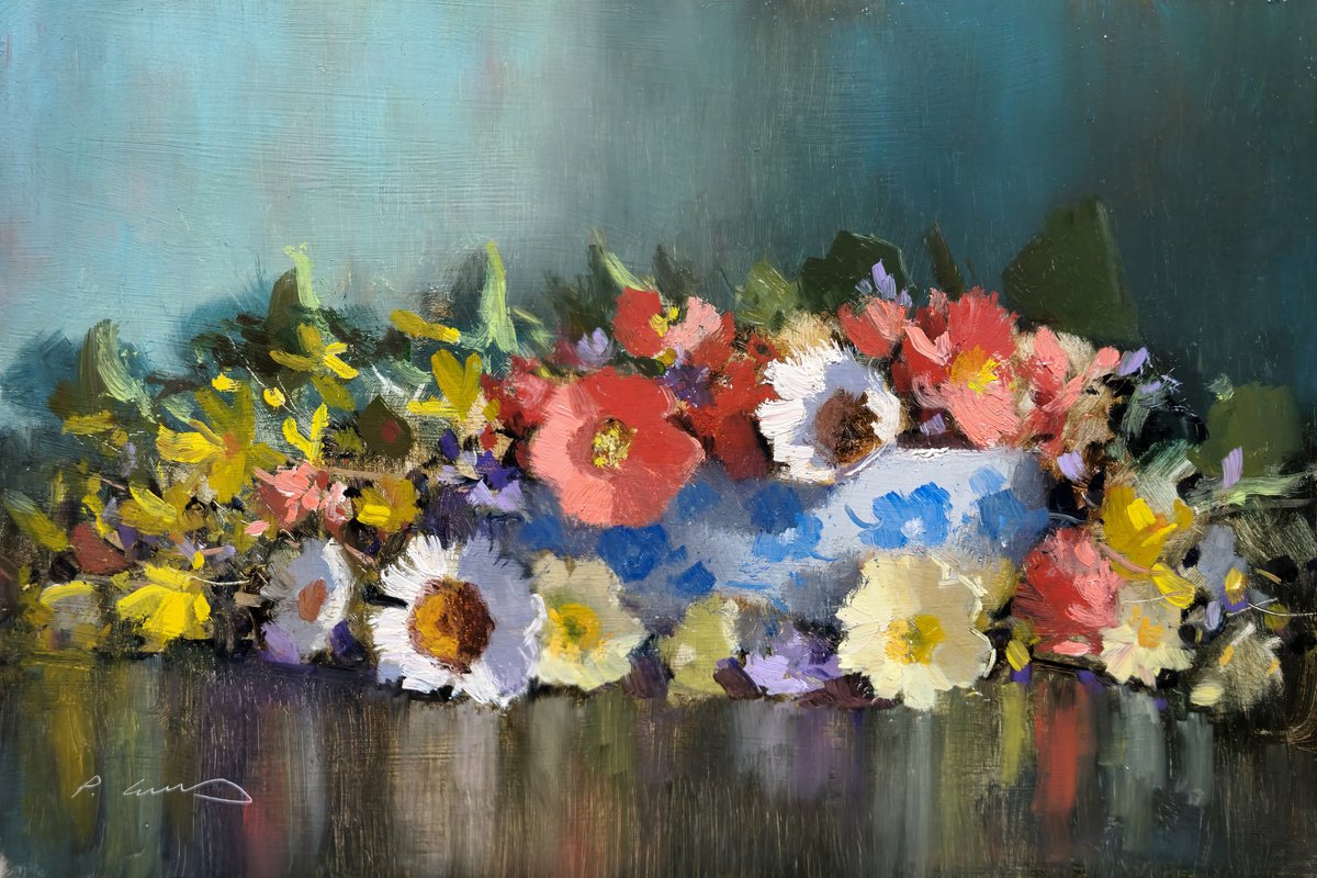 Spring Flowers By Pascal Giroud, 12 X 8, Artwork For Sale On Artfinder
